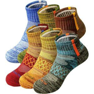 Men's Athletic Cotton Quarter Socks Size 10-13 6 Pairs Colors Running Work